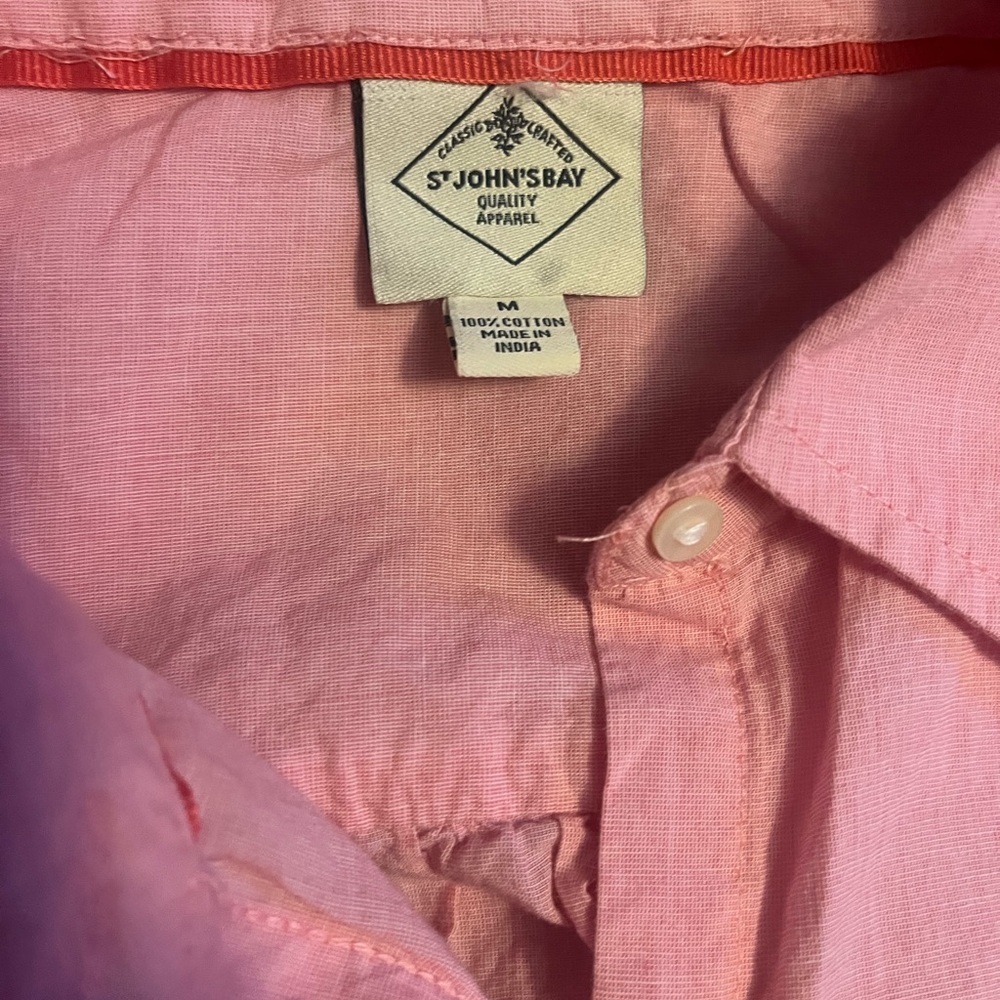 St. John's Bay Pink Casual Button Down Shirt